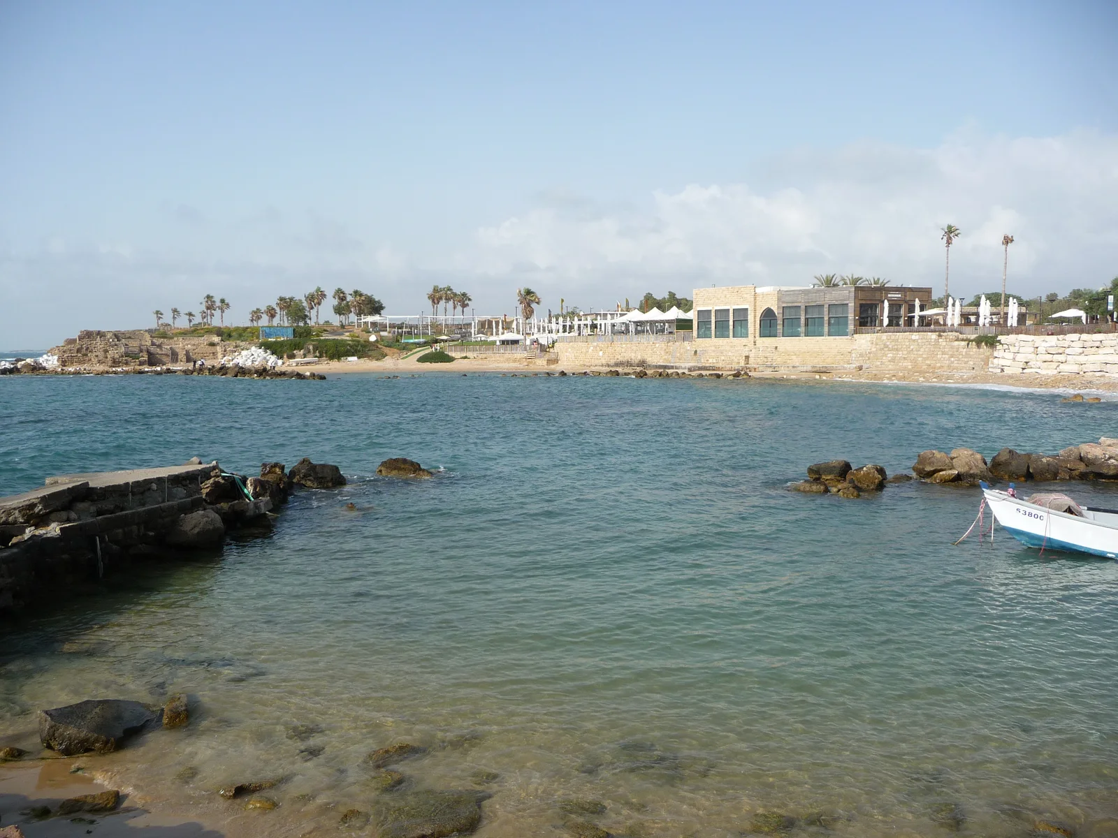 Ancient harbour at Caesarea beside the Mediterranean Sea