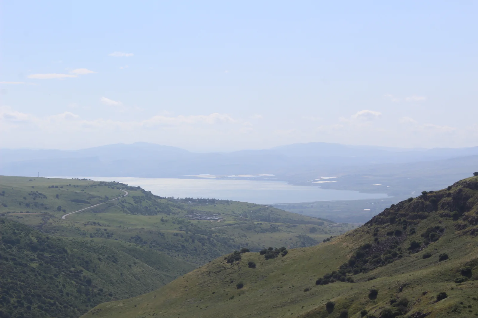 Sea of Galilee seen from the green hills of Gamla